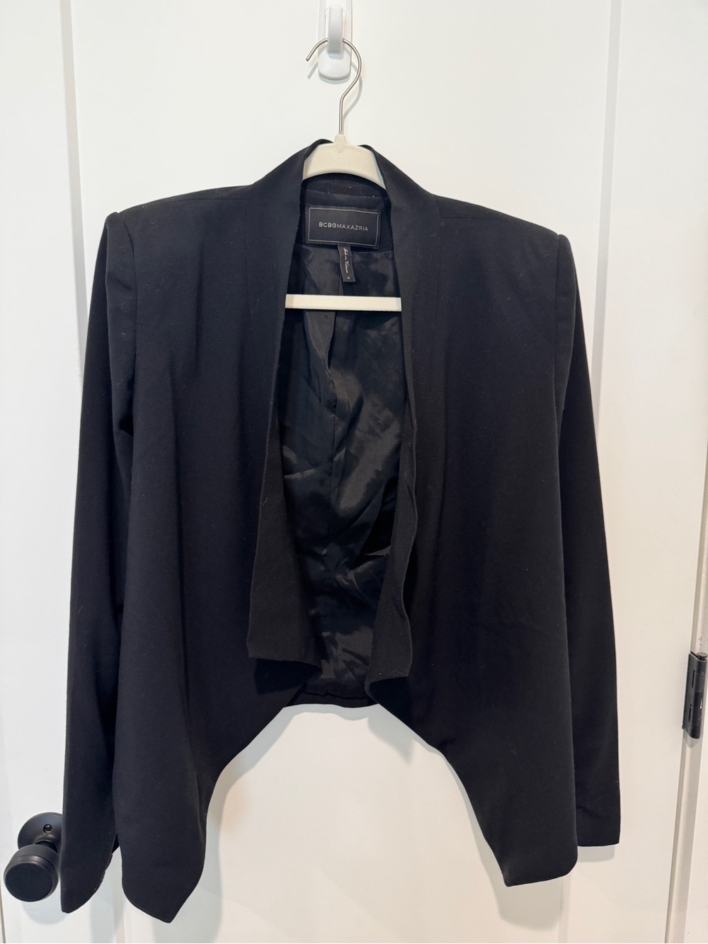 BCBGMaxAzria Black Cropped Open-Front Blazer